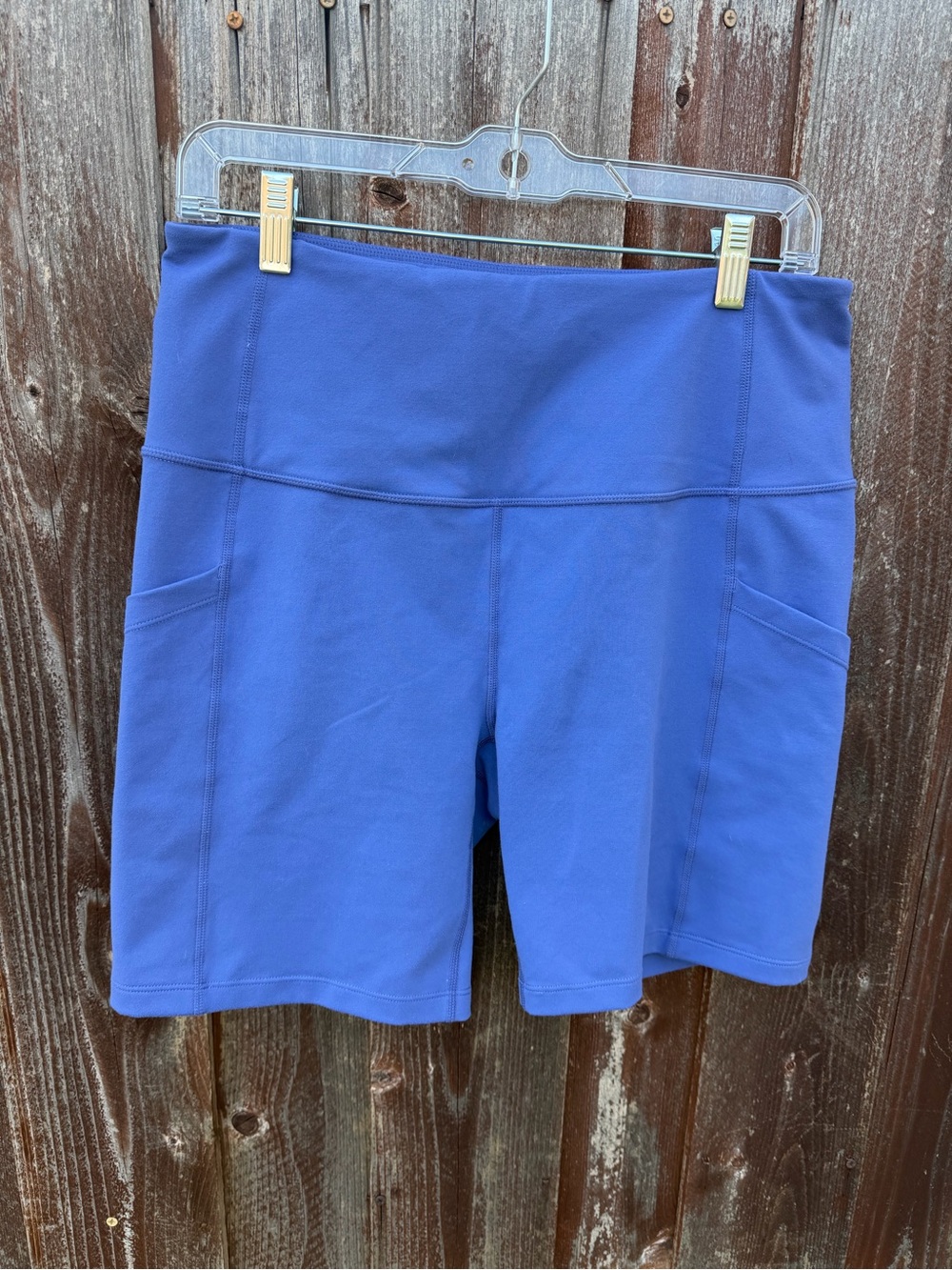 Zella Periwinkle/Blue High-Waist Bike Shorts with Side Pockets